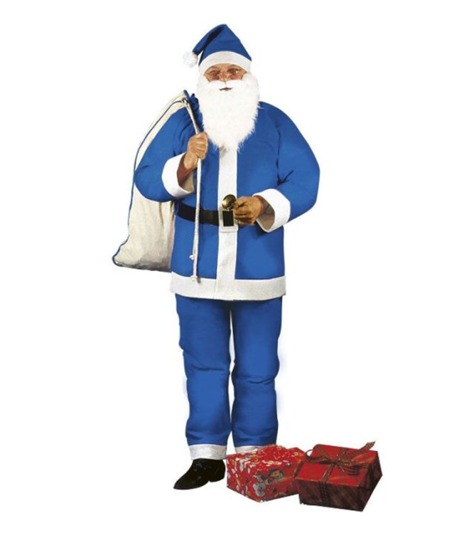Blåt julemandskostume