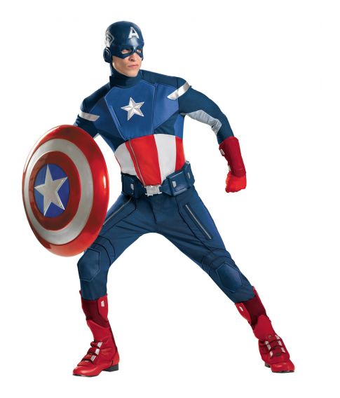 snak Bemærk gen Captain America Avenger luksus kostume - Fest & Farver