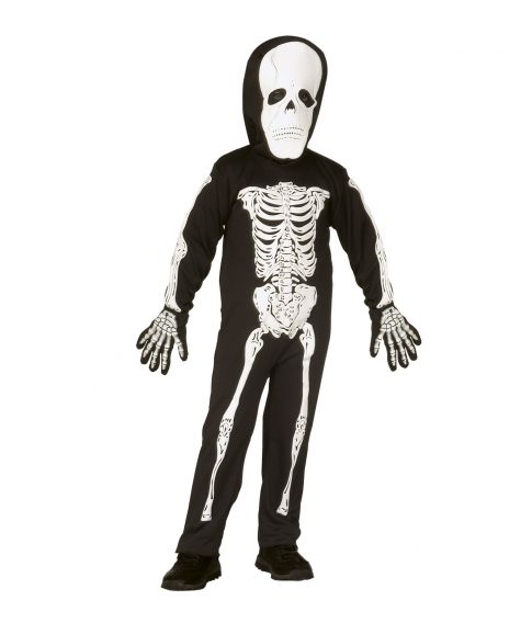 festspil underviser tåbelig Køb uhyggeligt skelet kostume til børn størrelse 110-116 cm her - Fest &  Farver