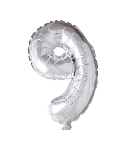 Folie tal ballon sølv 9, 41 cm