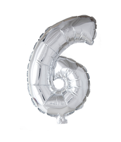 6 år Folie tal ballon sølv