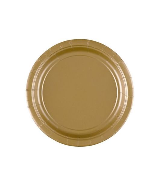 Guld paptallerkner 17,7 cm Guld paptallerkner 17,7 cm