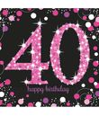 Flotte pink servietter til 40 års fødselsdag.