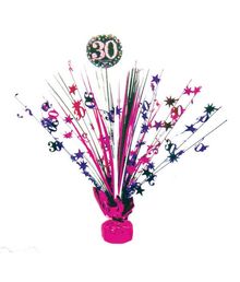 Flot pink bordpynt til 30 års fødselsdag.