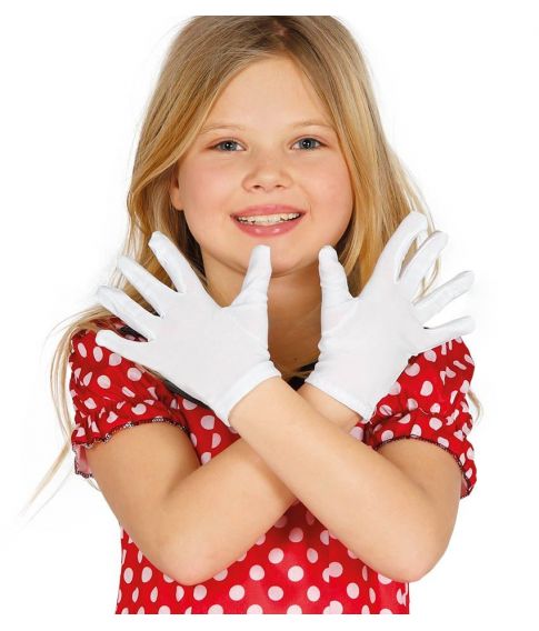 Hvide korte handsker, barn