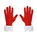 Røde handsker med plyskant