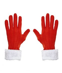 Røde handsker med plyskant