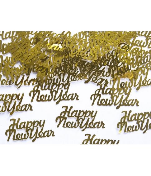 Happy new year konfetti guld