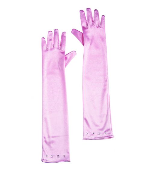 Glad Ansvarlige person Ni Lyserøde lange handsker til piger. - Fest & Farver