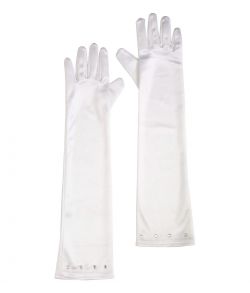 Hvide lange handsker til piger.