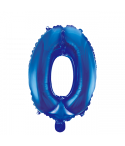 Folie tal ballon 0 blå, 41 cm.