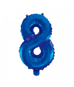 Folie tal ballon 8 blå, 41 cm.
