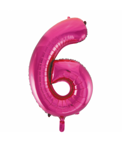 Folie tal ballon 6 pink, 86 cm.