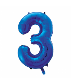 Folie tal ballon 3 blå, 86 cm.