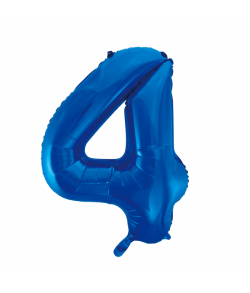 Folie tal ballon 4 blå, 86 cm.