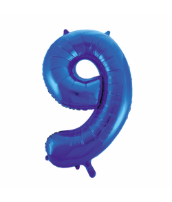 Folie tal ballon 9 blå, 86 cm.