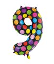 Folie tal ballon 9 Dots, 86 cm.