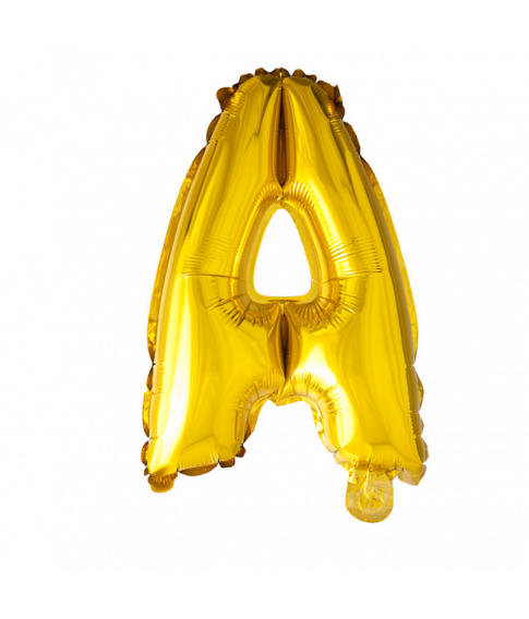 Guld folie bogstav ballon med bogstavet A.