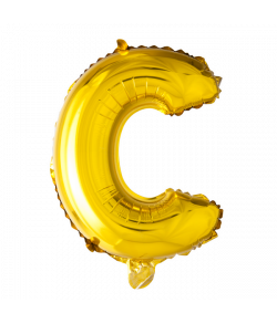 Guld folie bogstav ballon med bogstavet C.
