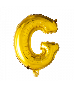 Guld folie bogstav ballon med bogstavet G.