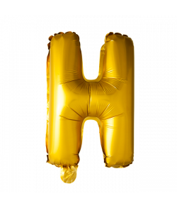 Guld folie bogstav ballon med bogstavet H.