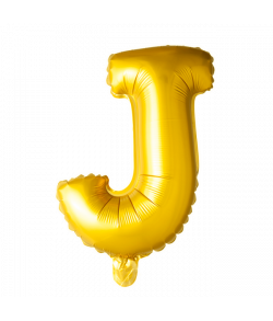 Guld folie bogstav ballon med bogstavet J.