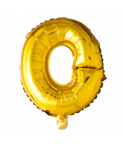 Guld folie ballon med bogstavet O.
