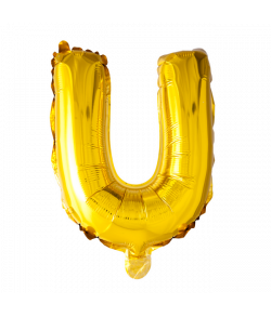 Guld folie bogstav ballon med bogstavet U.