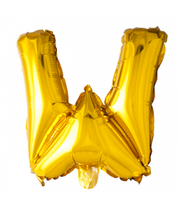 Guld folie ballon med bogstavet W.