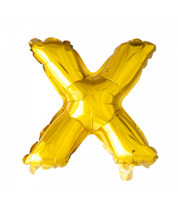 Guld folie bogstav ballon med bogstavet X.