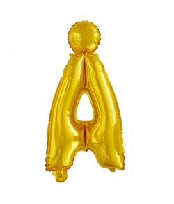 Guld folie bogstav ballon med bogstavet Æ Ø Å.