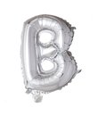 Sølv folie ballon med bogstavet B.