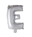 Sølv folie ballon med bogstavet E.