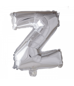 Sølv folie ballon med bogstavet Z.