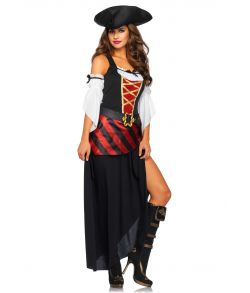 Flot pirat kostume med lang kjole.