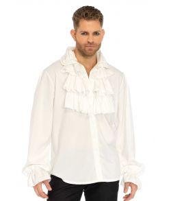 Hvid pirat flæseskjorte.