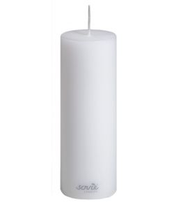 Hvidt Sovie bloklys med hvid kerne. 5x15 cm.