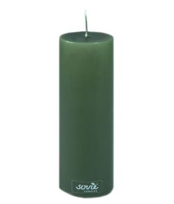 Jægergrønt Sovie bloklys med hvid kerne. 5x15 cm.