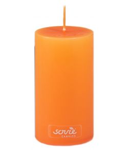 Orange Sovie bloklys med hvid kerne. 5x10 cm.