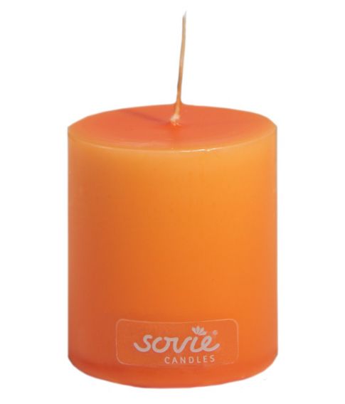 Orange Sovie bloklys med hvid kerne. 5x6 cm.