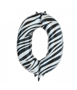 Folie tal ballon 0 zebra, 86 cm.
