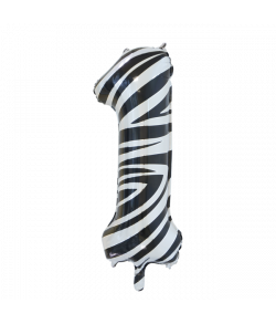 Folie tal ballon 1 zebra, 86 cm.