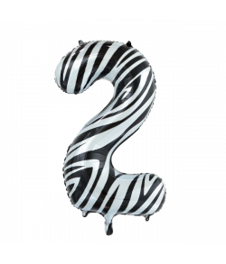 Folie tal ballon 2 zebra, 86 cm.