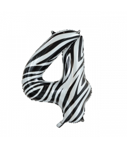 Folie tal ballon 4 zebra, 86 cm.