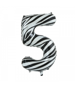 Folie tal ballon 5 zebra, 86 cm.