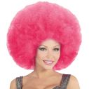 Stor pink afro paryk.