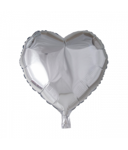 Folieballon Hjerte sølv 46 cm
