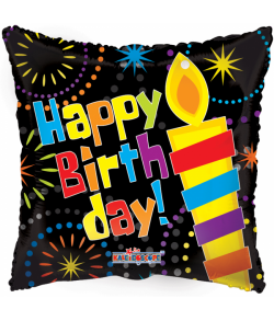 Folieballon firkantet Happy Birthday