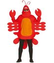 Rødt Krabbe kostume til voksne.