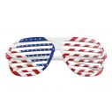 Hvide gitterbriller med de amerikanske farver.